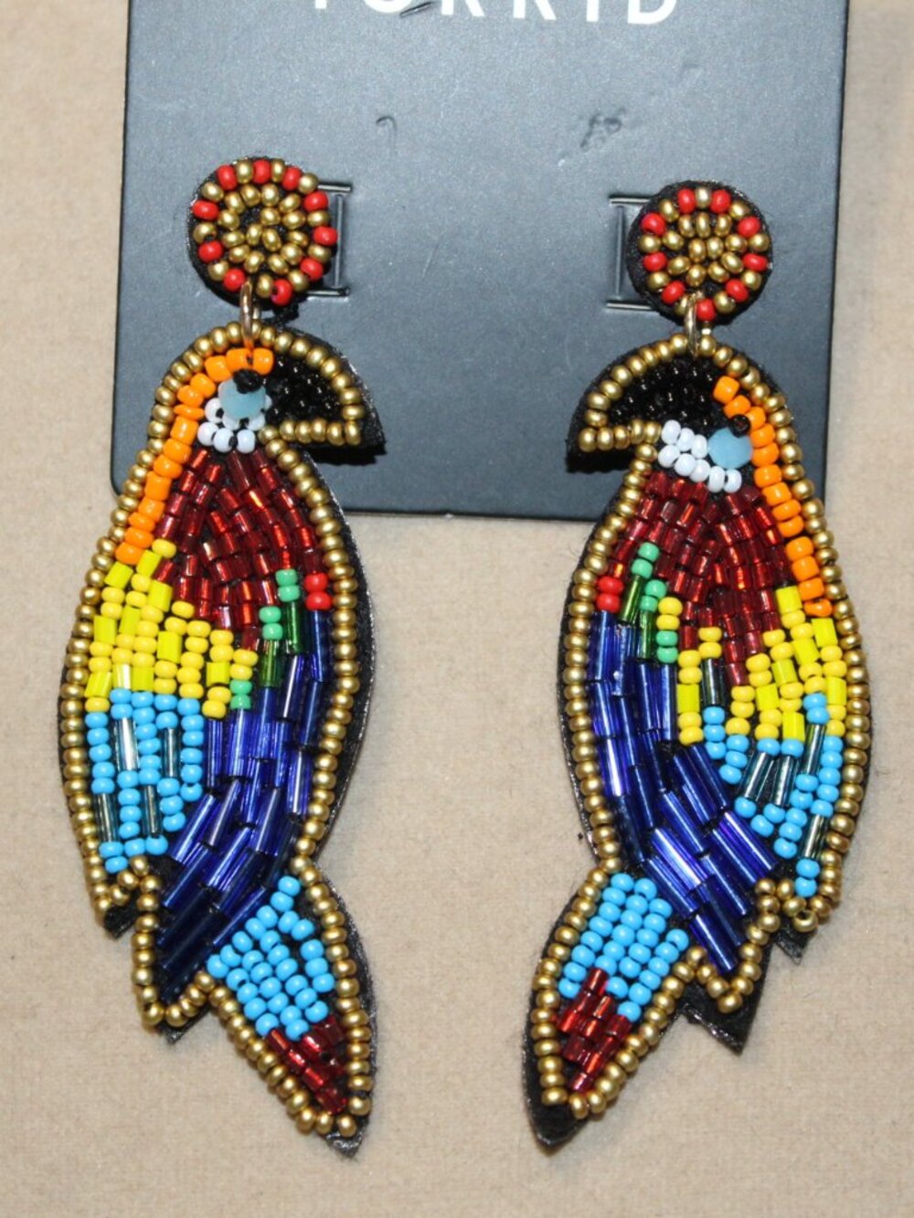 NWT Torrid Tropical Bird Statement earrings  FUN! - Picture 6 of 9